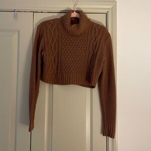 Brown turtleneck sweater